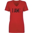 thumbnail image 1 of I AM Strong Powerful Fearless. . . Womens V-Neck T-Shirt, 1 of 2