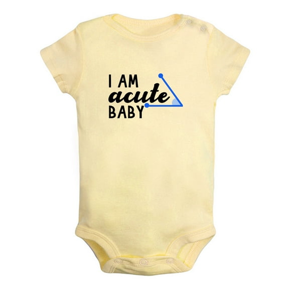 I am Acute Baby Funny Rompers For Babies, Newborn Baby Unisex Bodysuits, Infant Jumpsuits, Toddler 0-12 Months Kids One-Piece Oufits (Yellow, 6-12 Months)