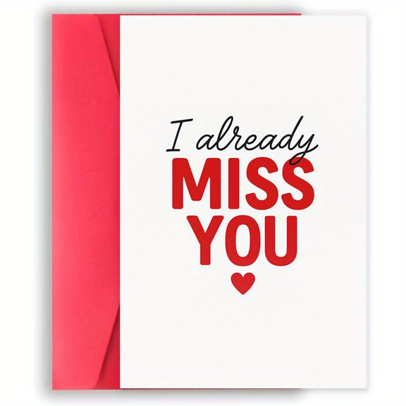 I Already Miss You Greeting Card Heartfelt Design with Matching Envelope Perfect for Long-Distance Relationships, Friendships, or Any Occasion