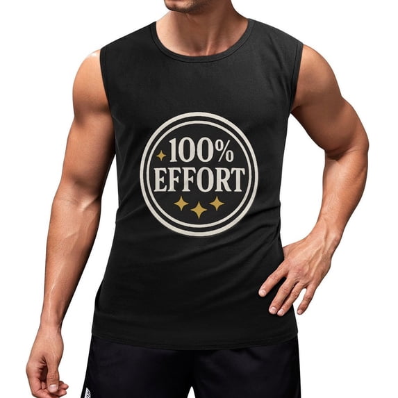 I Always Give 100 Percent At Work Men's Cotton Sleeveless Muscle Shirts ...