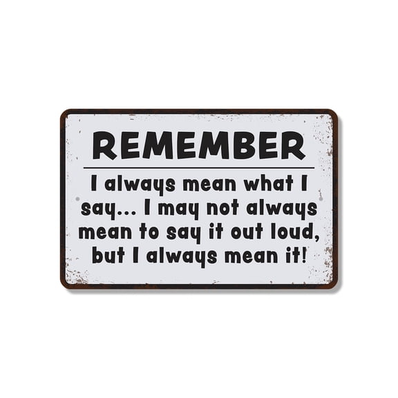 I Always Mean What I Say I May Not Always Mean To Say It Out Loud 10 Inch x 14 Inch Plastic Sign Filter Loading Please Wait Perfect for Offices Kitchens Man Caves Fun Gift for Dads