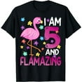 thumbnail image 1 of I Am 5 And Flamazing T-Shirt Amazing 5th Birthday Flamingo, 1 of 5