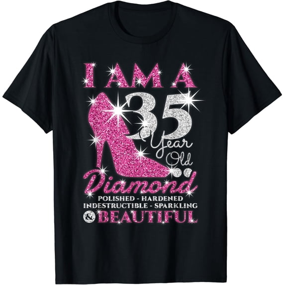 I Am A 35 Year Old Diamond 35th Birthday Graphic T-Shirt - Walmart.com