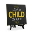 thumbnail image 1 of I Am A Child Of God 5"x 5" Square Table Sign With Acrylic Easel | Religious Home & Office Decor, 1 of 8
