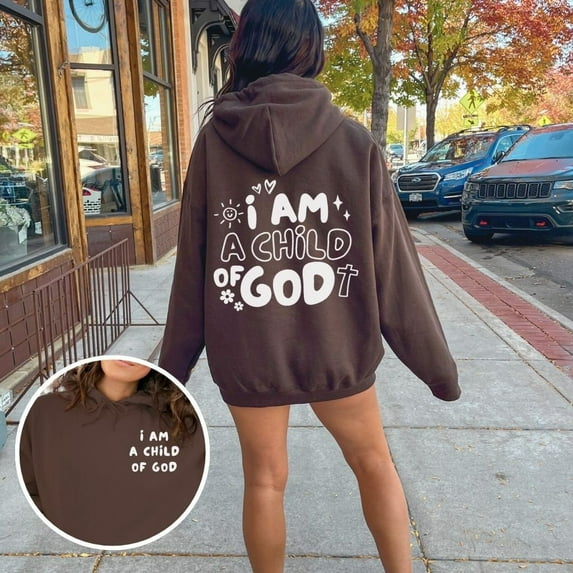 I Am A Child Of God, Bible Verse Hoodie, Aesthetic Christian Sweatshirts, christianity hoodies Trendy christian hoodi, Word On Back Hoodie