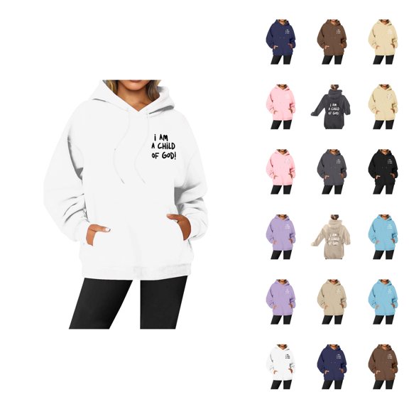 I Am A Child Of God Christian Hoodie for Women Y2K Cute Hoodies with Pockets Hooded Sweatshirt Hoodie Women Pullover