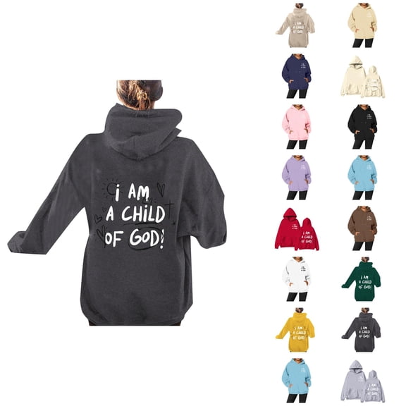 I Am A Child Of God Hoodie Y2K Cute Graphic Christian Hoodies with Pockets Hooded Sweatshirt Hoodie Women Pullover