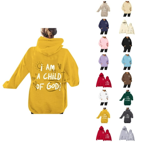 I Am A Child Of God Hoodie Y2K Cute Graphic Christian Hoodies with Pockets Hooded Sweatshirt Hoodie Women Pullover
