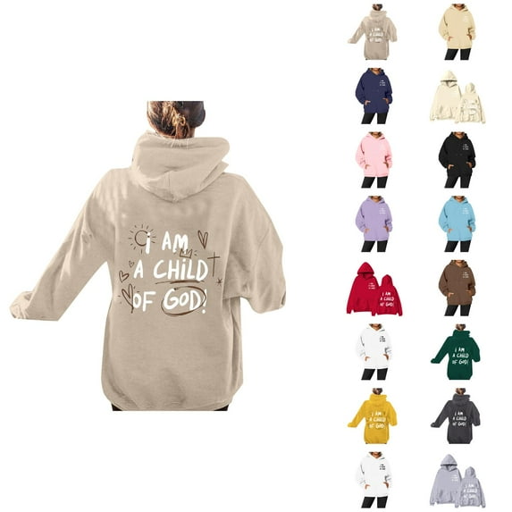 I Am A Child Of God Hoodie Y2K Cute Graphic Christian Hoodies with Pockets Hooded Sweatshirt Hoodie Women Pullover