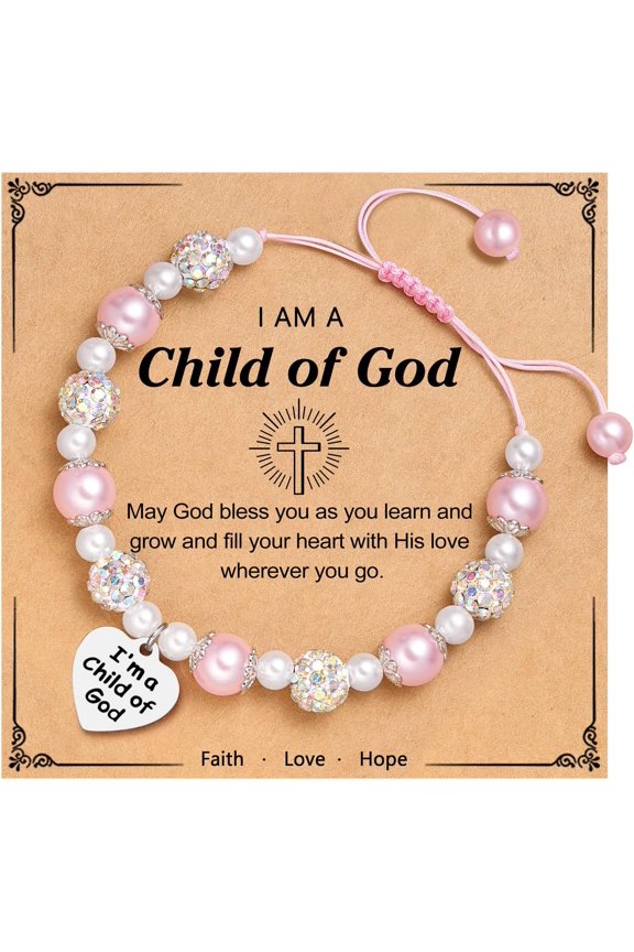 I Am A Child of God Bracelet Baptism First Communion Christian Easter Confirmation Gifts for Girls Teens Teenage Colorful {}