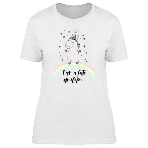 I Am A Cute Unicorn, Doodle T-Shirt Women -Image by Shutterstock, Female Large