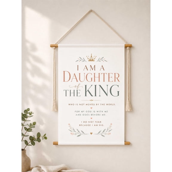 I Am A Daughter Of The King Wall Hanging, Unframed Paper Poster 8x10in