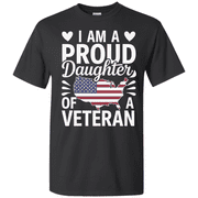 I Am A Proud Daughter Of A Veteran Shirt Military Family Patriotic USA Flag Map Tee