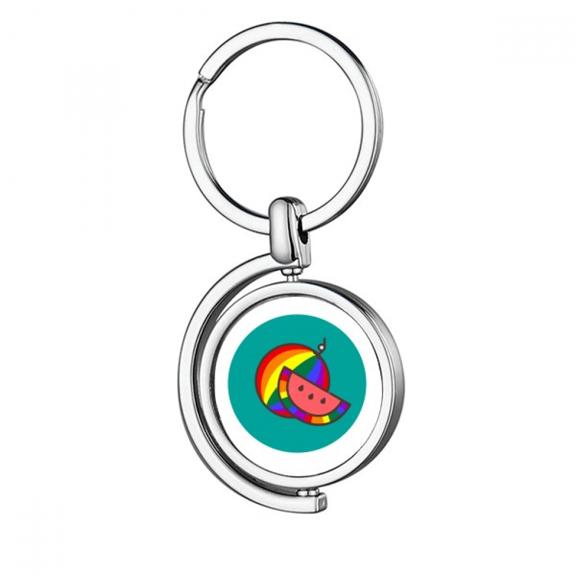 I Am A Queer LGBT Rainbow Rotating Keychain Metal Keyring Holder