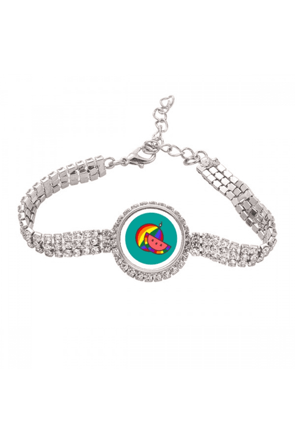 I Am A Queer LGBT Rainbow Tennis Chain Anklet Bracelet Diamond Jewelry