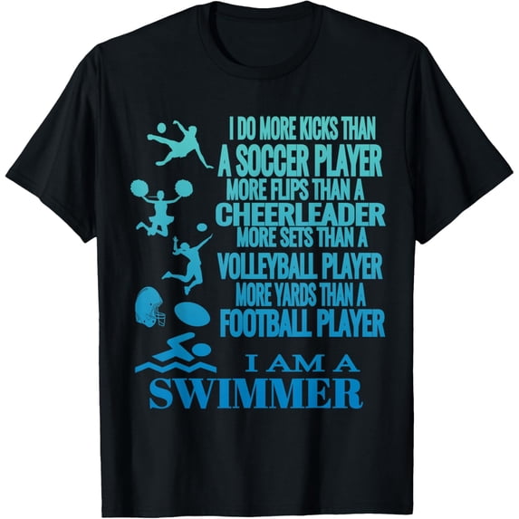 I Am A Swimmer T Shirt Funny Swim Swimming Cool Practice Tee T-Shirt