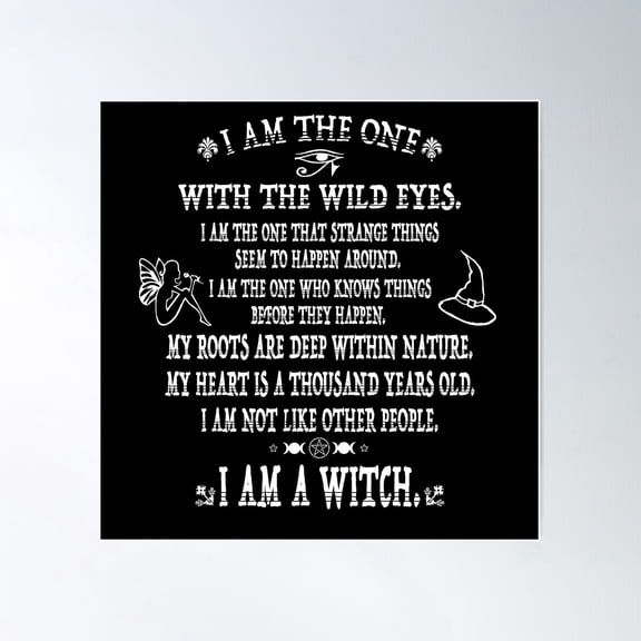 I Am A Witch Poster Wall Art, Modern Wall Decor For Living Room Bedroom, 16x16 UNFRAMED