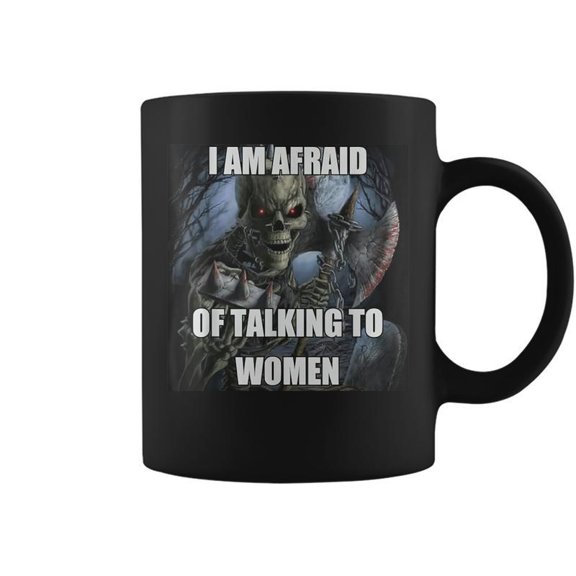 I Am Afraid Of Talking To Hard Skeleton Meme Coffee Mugs