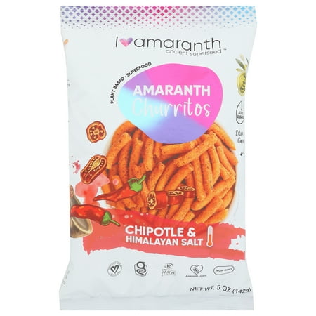 I Am Amaranth Churritos: Chipotle + Himalayan Salt, 5 Ounce Pack Of 10