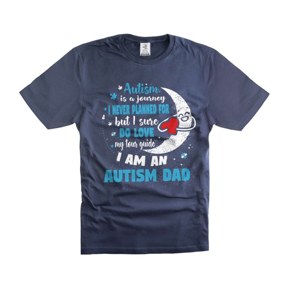 I Am An Autism Dad T-Shirt Awareness Day Tee Autism Awareness Tee Shirt Autism Gifts For Dad Father (Medium Navy Blue)