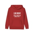 thumbnail image 1 of I Am Awake Please Respect My Privacy Funny Sarcastic Ironic Pullover Hoodie Red Toddler Boys Hoodie, 1 of 6