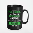 thumbnail image 1 of I Am Awesome, I Jump Out of Planes, Skydiving or Skydiver, Black 15oz Ceramic Mug, 1 of 5
