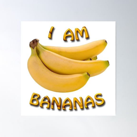 I Am Bananas Poster Wall Art, Modern Wall Decor For Living Room Bedroom, 16x16 UNFRAMED