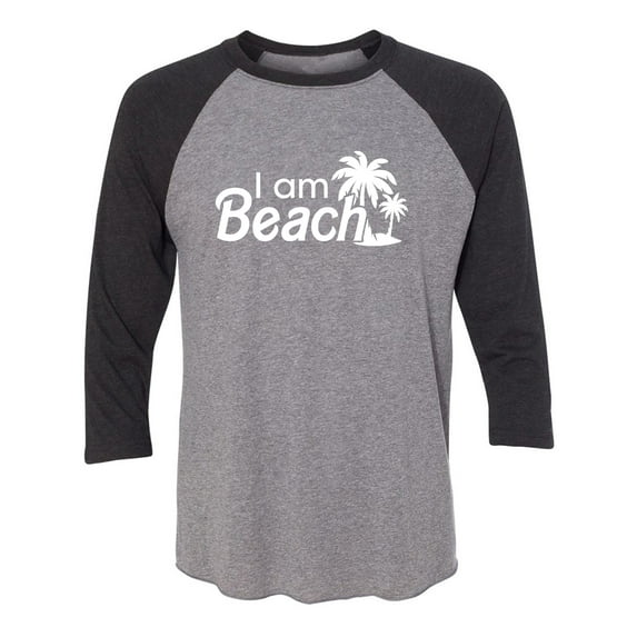 I Am Beach Unisex 3/4 Sleeve Baseball Raglan Tee
