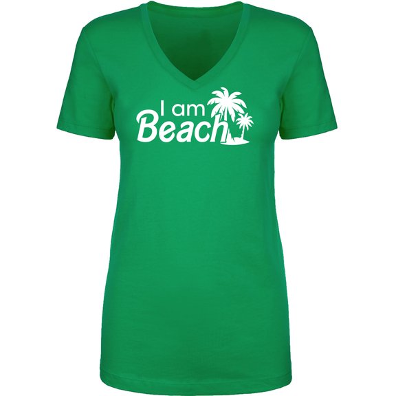 I Am Beach Womens V-Neck T-Shirt