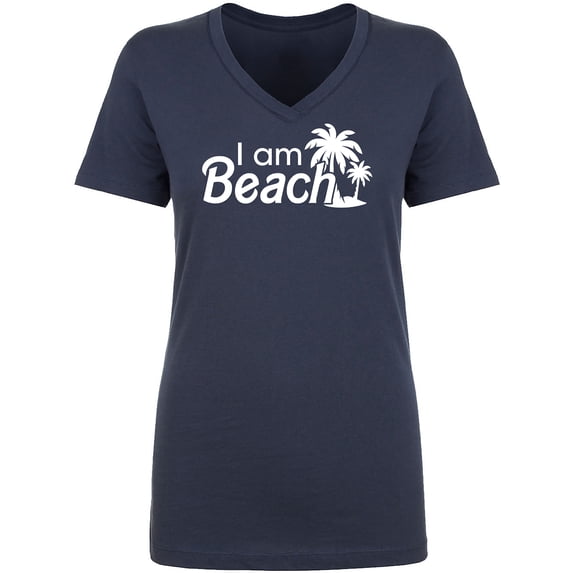 I Am Beach Womens V-Neck T-Shirt