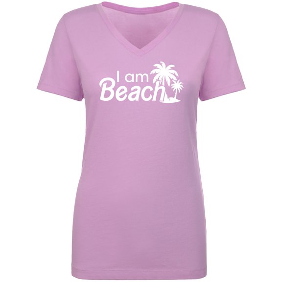 I Am Beach Womens V-Neck T-Shirt