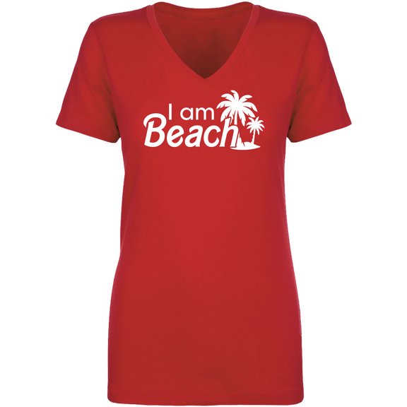 I Am Beach Womens V-Neck T-Shirt
