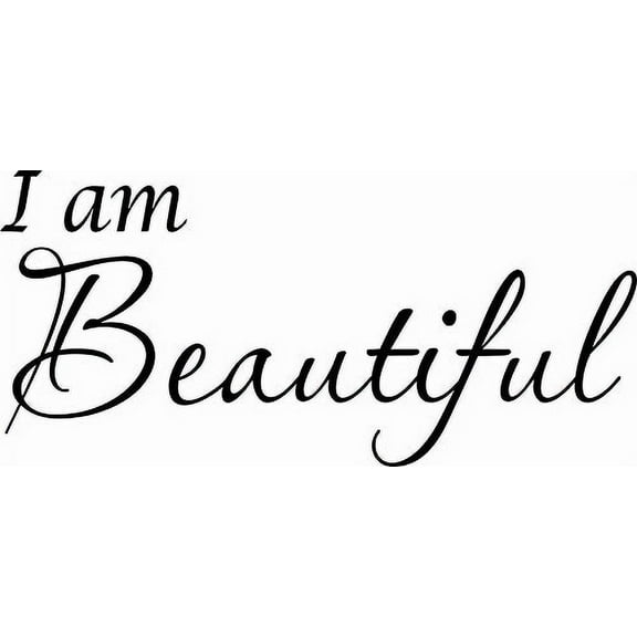 I Am Beautiful 11 x 22 Vinyl Wall Decal by Scripture Wall Art.Great Gift, Includes Our Exclusive "Goof Proof Guarantee"
