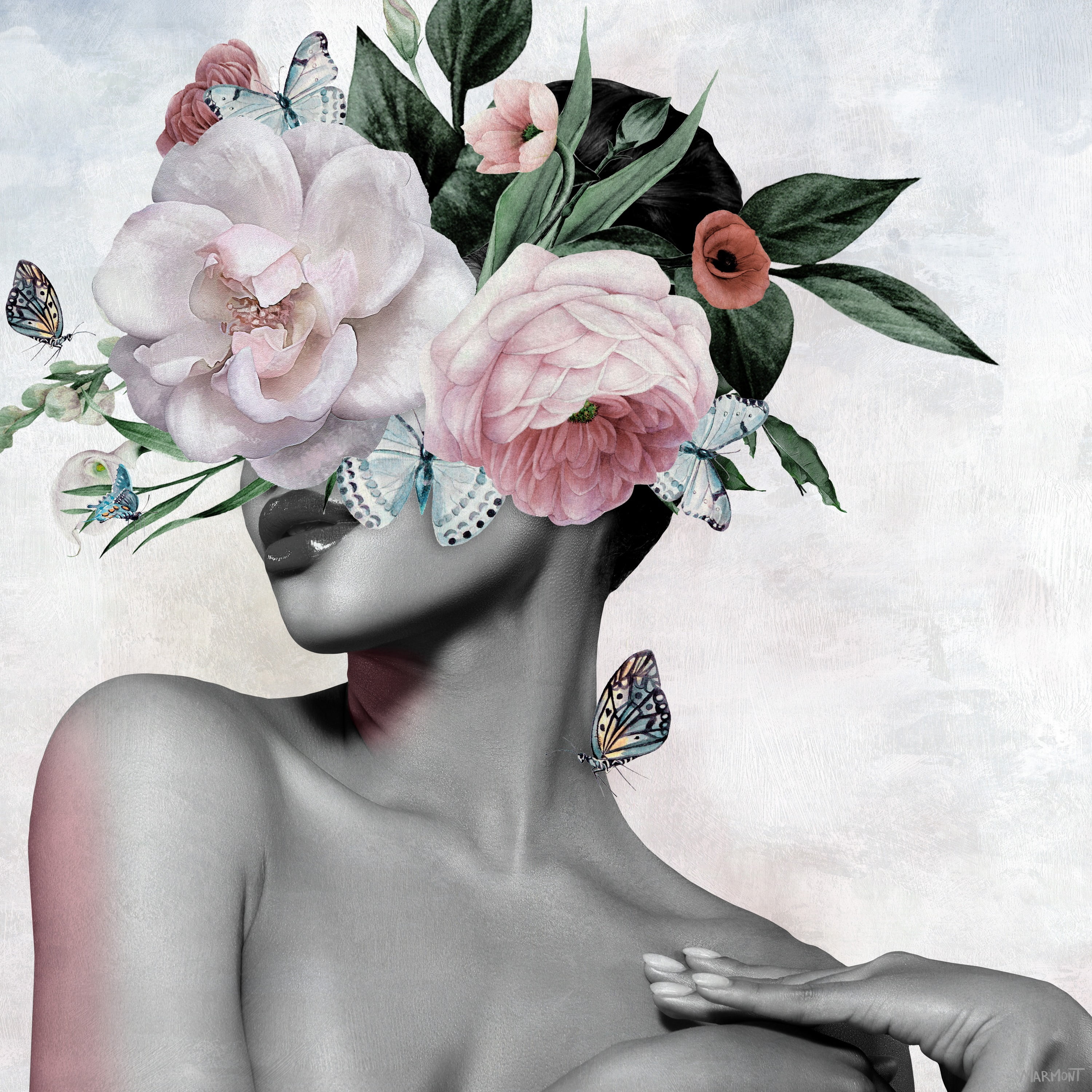 I Am Beautiful 12 in x 12 in Painting Canvas Art Print, by Marmont Hill