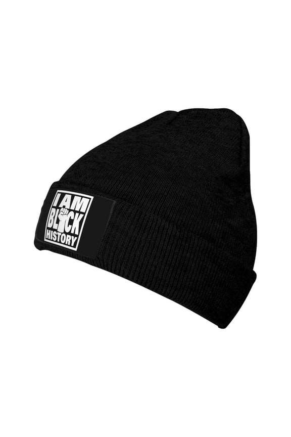 I Am Black History Logo Unisex Knitted Hats Fashionable Autumn And Winter Warm Beanie Knitted Hip-Hop Hat