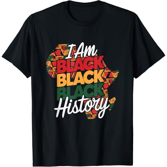 I Am Black History Proud Afro Melanin African American T-Shirt Tops Tee