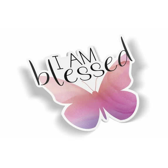 I Am Blessed Butterfly Waterproof Sticker