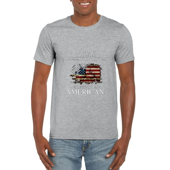 I Am Born Free Constitution Loving Responsibly Armed USA T-Shirt, for men & women, up to size 5XL