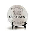 thumbnail image 1 of I Am Capable Of Achieving Greatness Wood Color Circle Table Sign (5" X 5"), 1 of 4