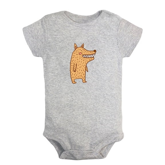 I Am a Carnivore Funny Rompers For Babies, Animal Gray Wolf Pattern Baby Jumpsuit, Newborn Baby Unisex Bodysuits, Infant Jumpsuits, Toddler 0-24 Months Kids One-Piece Oufits