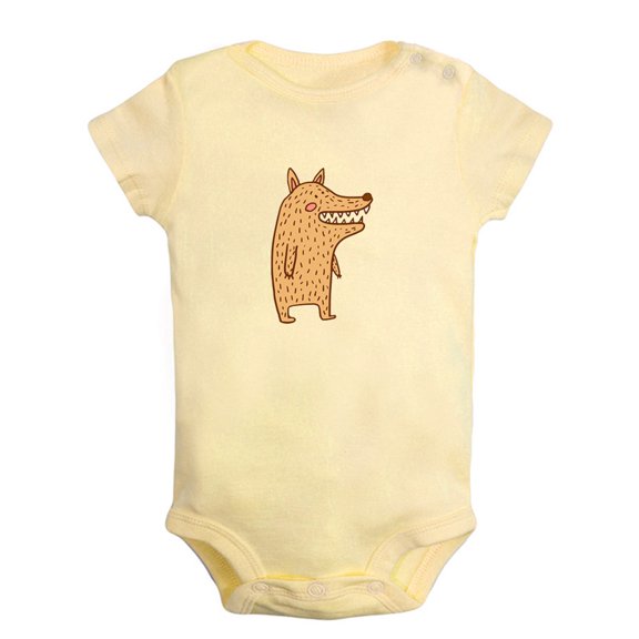I Am a Carnivore Funny Rompers For Babies, Animal Gray Wolf Pattern Baby Jumpsuit, Newborn Baby Unisex Bodysuits, Infant Jumpsuits, Toddler 0-24 Months Kids One-Piece Oufits