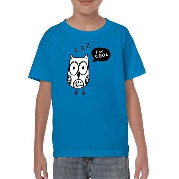 I Am Cool Doodle Owl T-Shirt Juniors -Image by Shutterstock,  Large