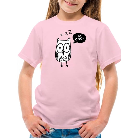 I Am Cool Doodle Owl T-Shirt Juniors -Image by Shutterstock, Medium