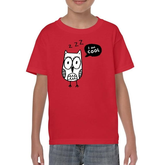 I Am Cool Doodle Owl T-Shirt Juniors -Image by Shutterstock, Medium