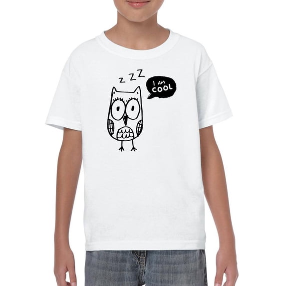 I Am Cool Doodle Owl T-Shirt Juniors -Image by Shutterstock, x-Large