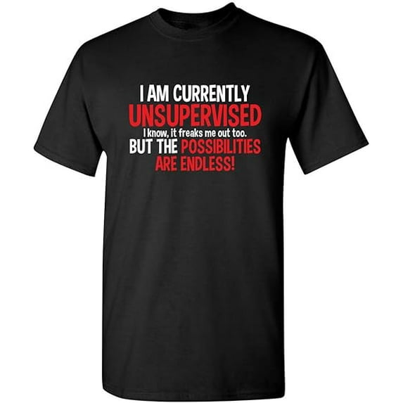 I Am Currently Unsupervised Possibilities are Endless Joke Mens Funny T Shirt