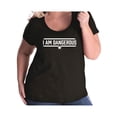 thumbnail image 1 of I Am Dangerous Womens Plus Size Scoopneck Tee, 1 of 1