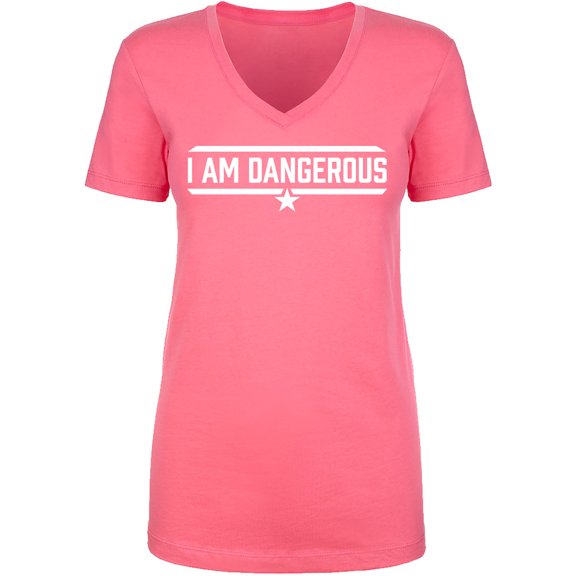 I Am Dangerous Womens V-Neck T-Shirt