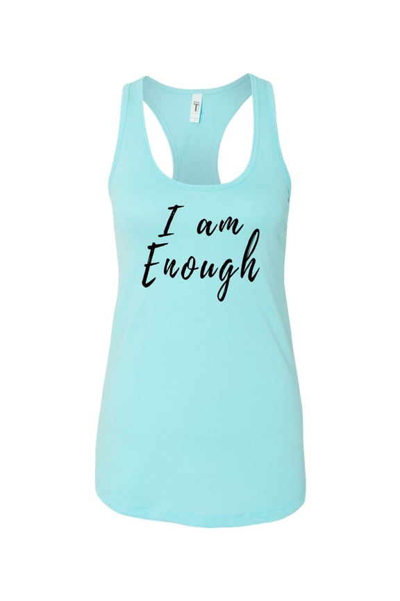I Am Enough Ladies Racerback Tank Top-Cancun-xl