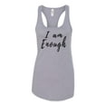 thumbnail image 1 of I Am Enough Ladies Racerback Tank Top-Heather Grey-small, 1 of 4
